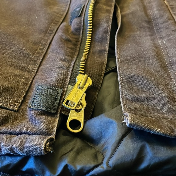 Carhartt Jacket Coat Brown Canvas Arctic with Corduroy Collar - Picture 10 of 12